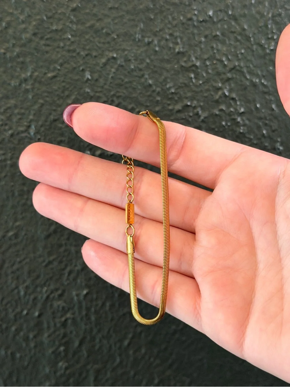 Nür Gold Herringbone Chain Bracelet